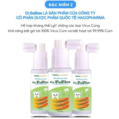 Xịt Dr.BABIES Chống Sâu Răng, Làm Thơm Miệng 30ml