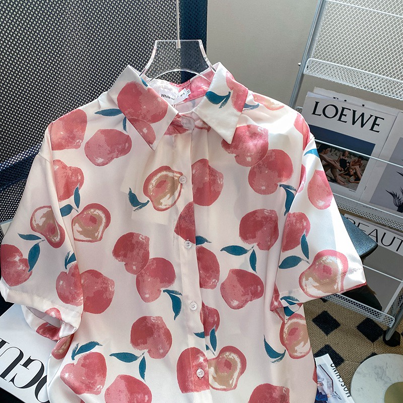 Áo sơ mi ZHELIHANGFEI dáng rộng in họa tiết độc đáo thời trang dành cho nữ