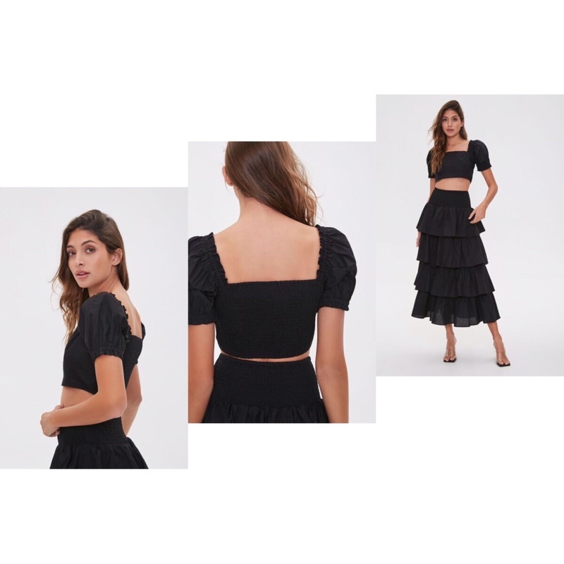 Áo poplin cổ vuông F-21 xuất xịn