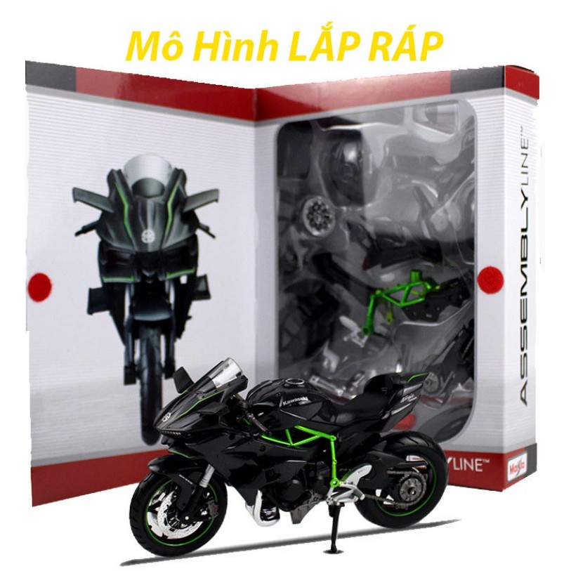 MÔ HÌNH LẮP RÁP xe Moto Kawasaki H2R - Maisto tỷ lệ 1:12 CHLStore