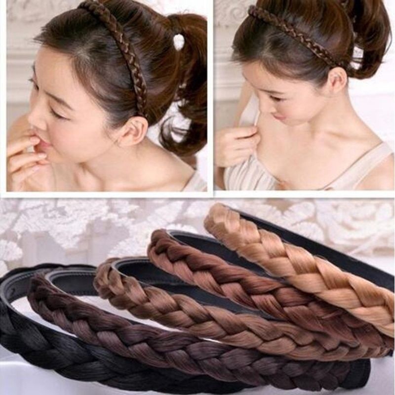 Băng đô kiểu tóc bện nhiều màu sắc đầy cá tính