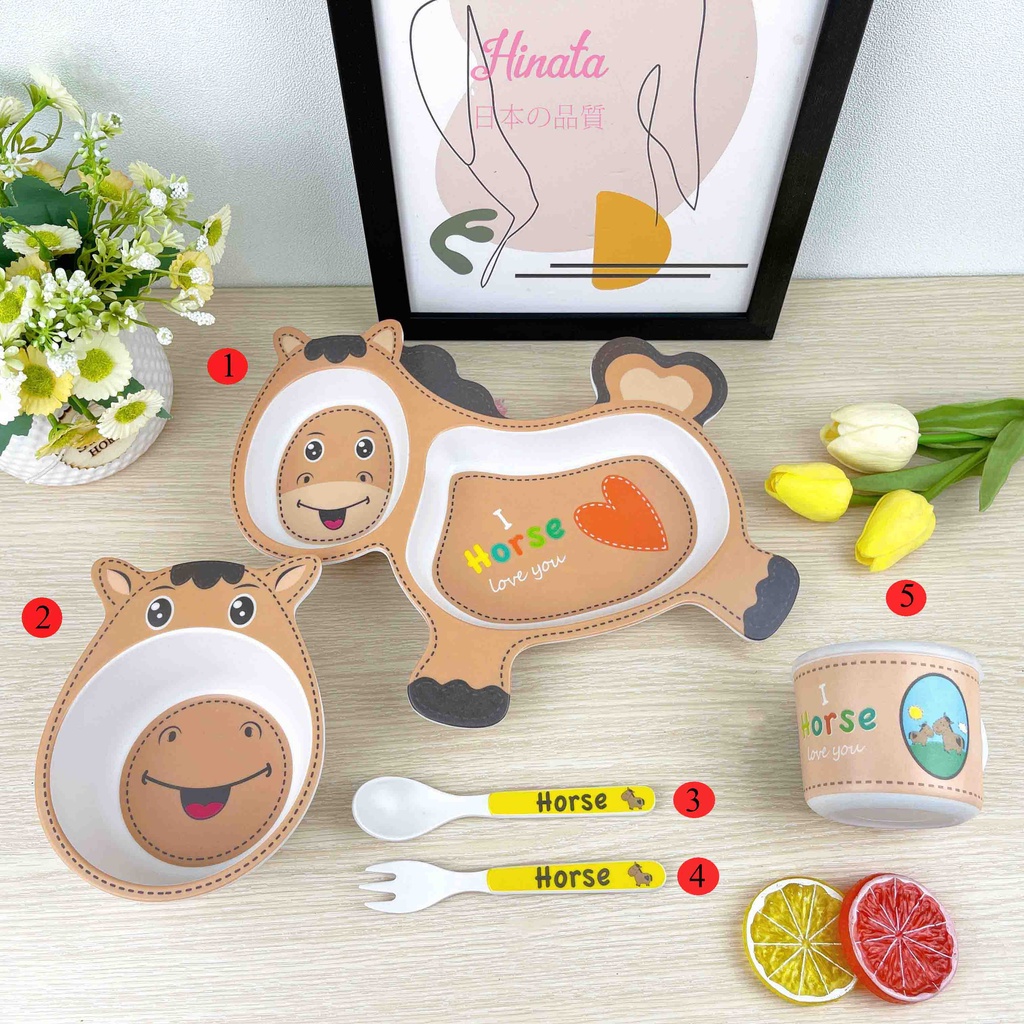 Bộ bát ăn dặm cho bé HINATA - Trọn bộ 4 món tiện lợi BAD01