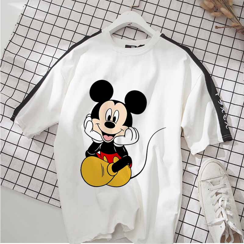 Áo thun Unisex Mickey ngồi cười thân mật Cotton Thun - Dẽ Thương