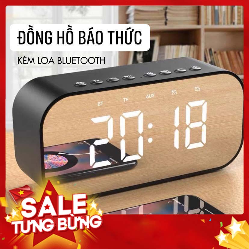 Loa bluetooth kèm đồng hồ G10 Plus màn hình tráng gương hiển thị đèn led