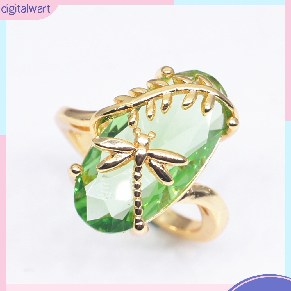 Nhẫn hợp kim hình chuồn chuồn đính đá quý nhân tạo hợp thời trang cho nữ