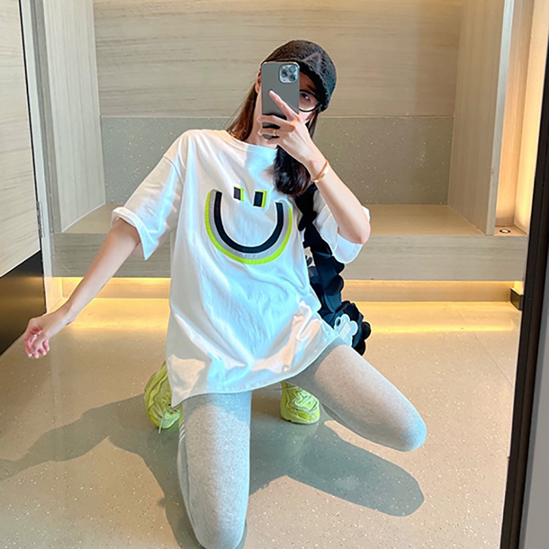 NRVP Áo thun tay ngắn cổ tròn 100% cotton thời trang phong cách Hàn Quốc cho nữ