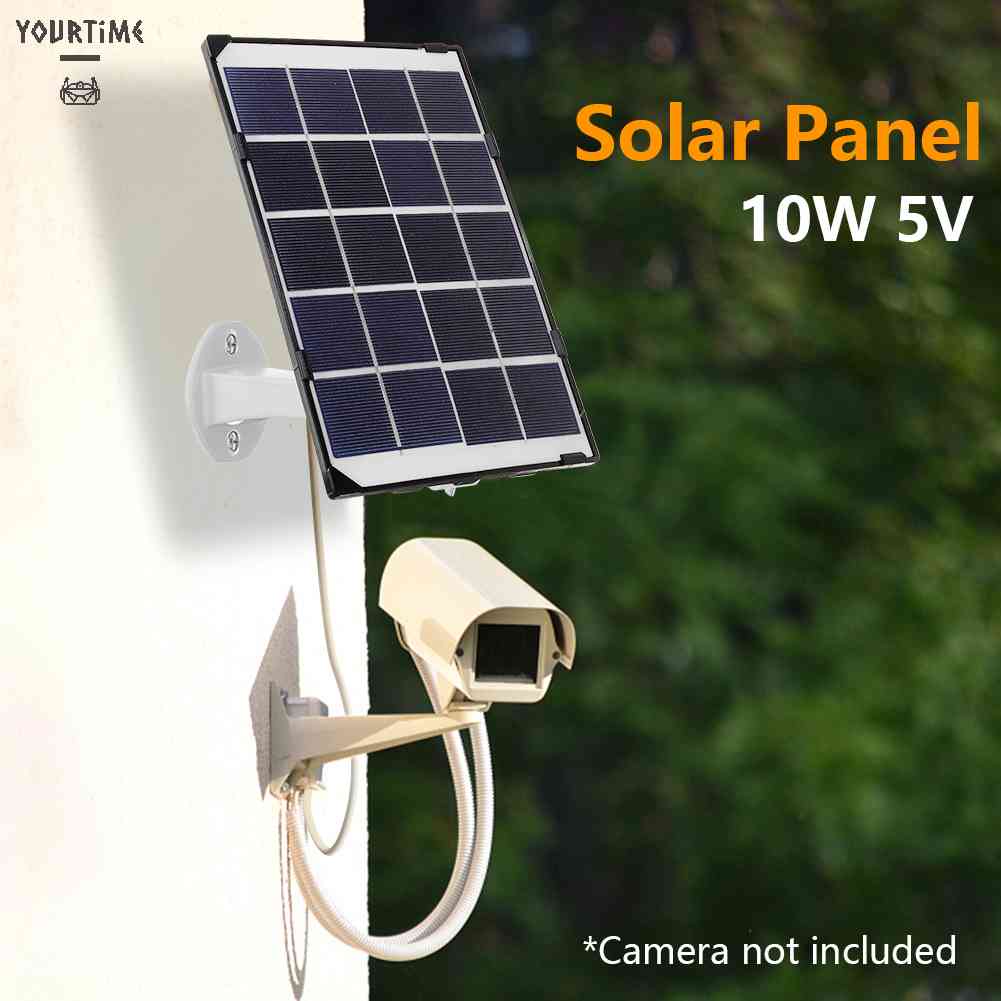 Tấm Pin Năng Lượng Mặt Trời 10W 5V Chống Thấm Nước IP65 Cho Camera An Ninh Ngoài Trời