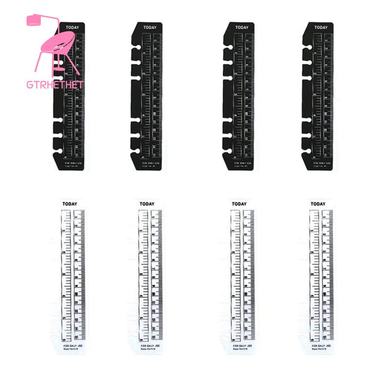 8 Gói Thước Đo Nhựa Quick Page Finder Page Marker Pouch PVC Bookmark Thước Cho 6 Lỗ Chất Kết Dính No