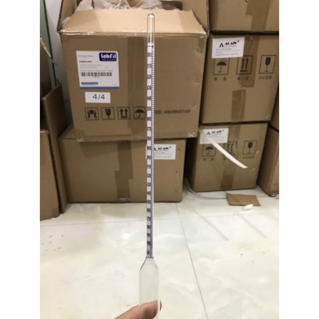 Tỷ trọng kế thân thủy tinh đo tỷ trọng từ 1.800-2.000: 0.002gr/cm3, Ludwig Schneider - Đức