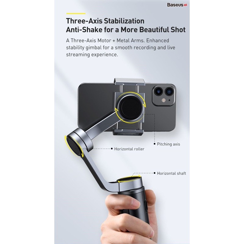 Tay cầm chống rung Baseus Control Smartphone Handheld Folding Gimbal Stabilizer