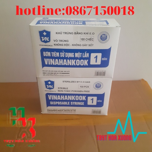 Ống tiêm 1cc - Bơm kim tiêm 1ml sử dụng 1 lần VINAHANKOOK