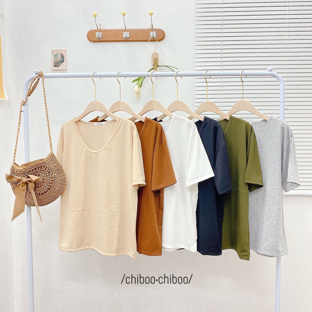 [CB-ATN02] Áo Phông Nữ, Áo Thun Trơn Cổ Tim Basic Phong Cách Vintage Chất Cotton Giấy 29August | BigBuy360 - bigbuy360.vn
