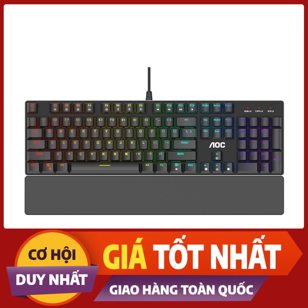 Bàn phím cơ AOC GK500 RGB Outemu Blue Switch Gaming (GK500/74) (hàng chính hãng) [hàng chính hãng]