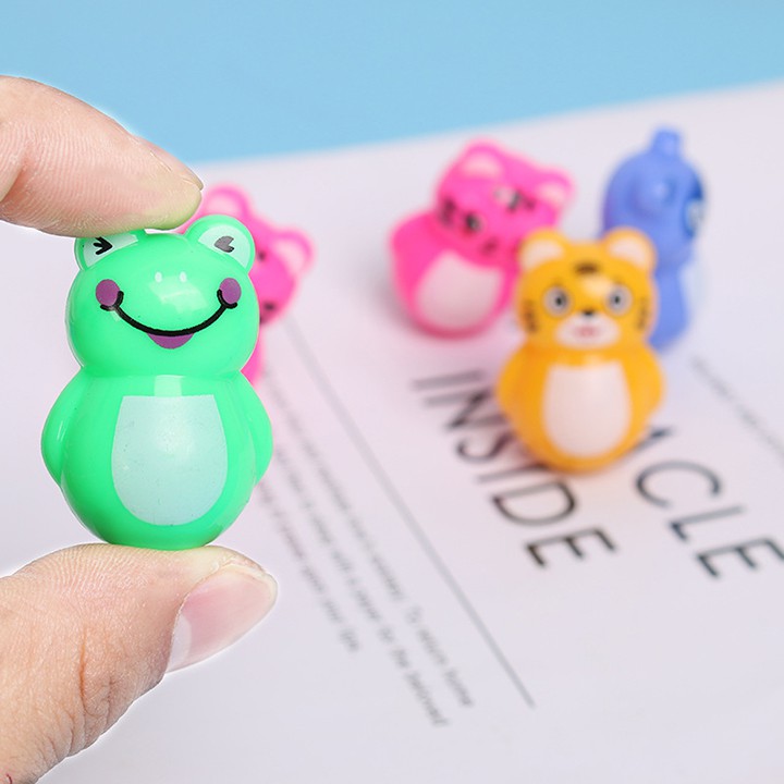 Đồ chơi Lật đật mini hình thú cưng mèo ếch gấu nhiều màu dễ thương đáng yêu chất liệu nhựa an toàn cho bé