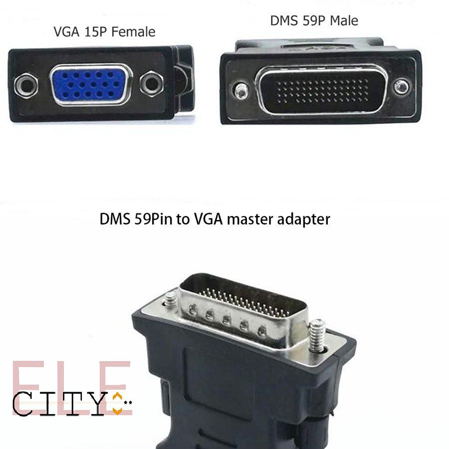 111ele} 1 to 1 DMS-59 DMS59 59Pin DVI Male to 1-Port VGA Female Video Y Splitter