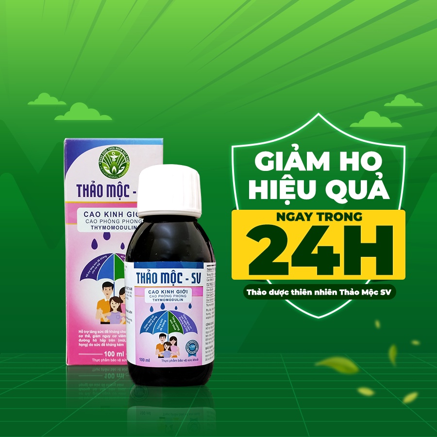Siro Thảo Mộc SV Cao Kinh Giới - Giảm Ho, Tăng Sức Đề Kháng, Giảm Viêm Mũi Dị Ứng, Viêm Đường Hô Hấp 100ml