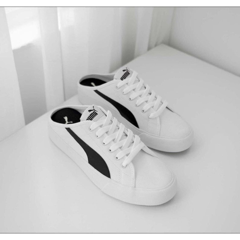 (sẵn sale đủ bill chính hãng) giày đạp gót puma mule trắng