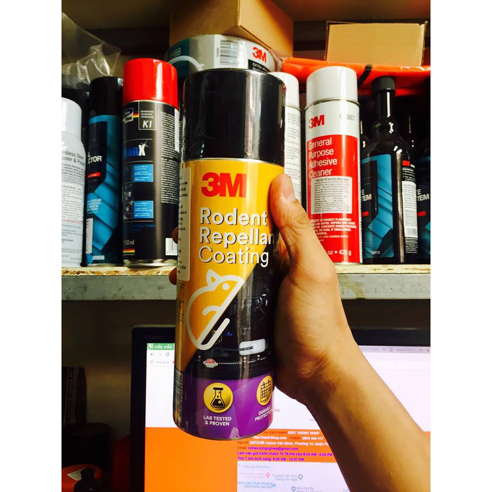 Chai xịt chống chuột 3M Rodent Repellant Coating 250g duthanhauto