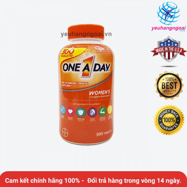 Vitamin tổng hợp dành cho Nữ dưới 50 tuổi One A Day Women’s Health Formula 300 viên của Mỹ (ĐẢM BẢO CHÍNH HÃNG MỸ 100%).