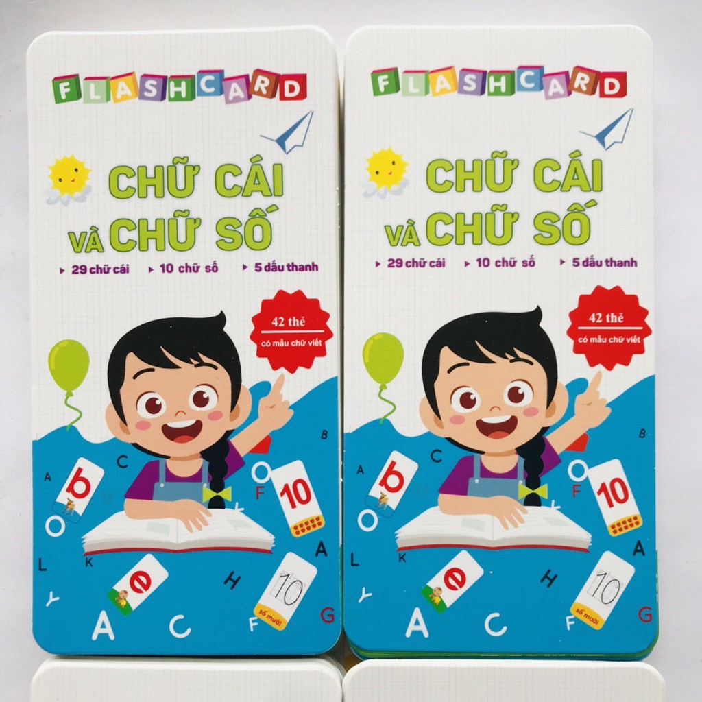 Bộ 42 thẻ flashcard học tiếng việt có chữ ghép và chữ đơn,chữ số_ thẻ học tiếng việt cho bé