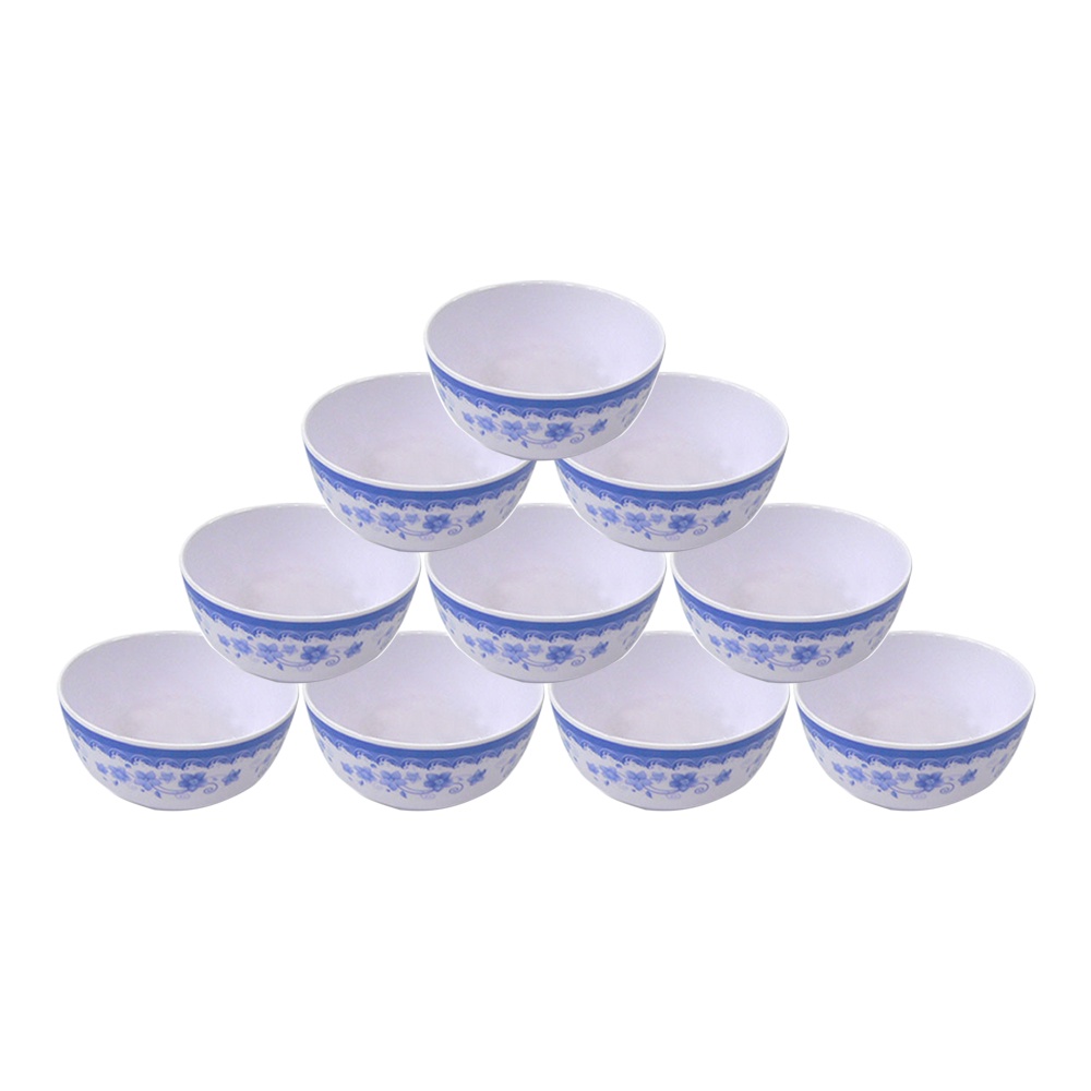 Bộ 10 chén cơm melamine an toàn tiện dụng (giao màu ngẫu nhiên)