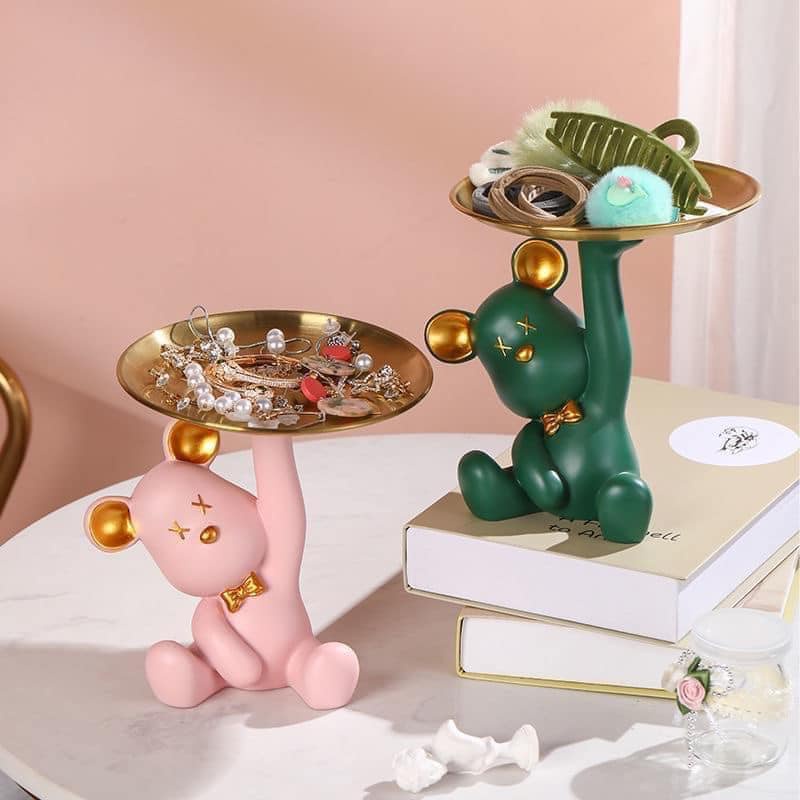 GẤU BÊ KHAY ĐỰNG ĐỒ DECOR PHÒNG