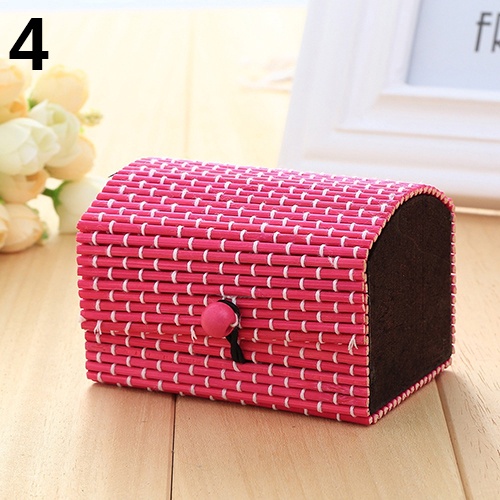 Hộp đựng trang sức bằng gỗ tre thiết kế dễ thương sáng tạo
