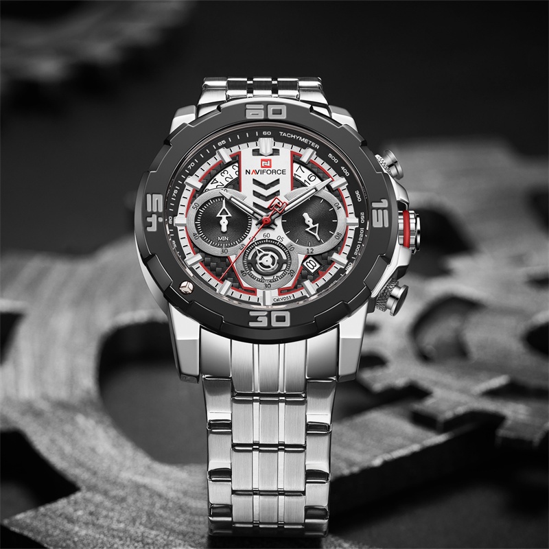 Đồng Hồ Nam NAVIFORCE Mặt Thạch Anh Dây Inox Phát Quang Sang Trọng