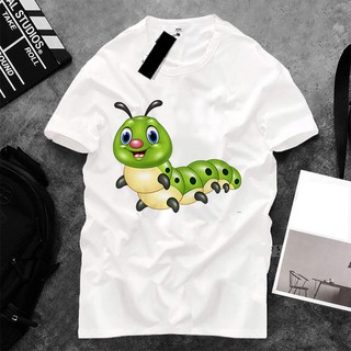 Áo thun Unisex cotton -  con sâu xanh đáng yêu