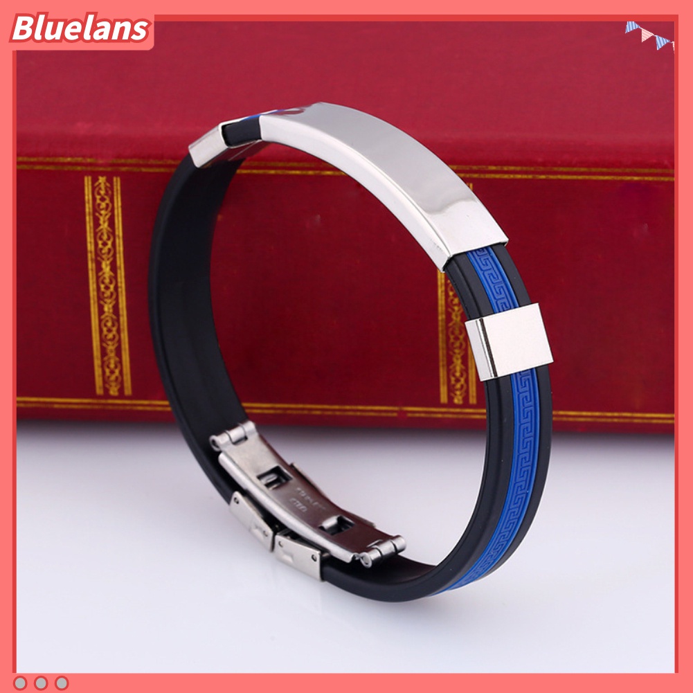 Bluelans♡ Vòng Tay Silicone Thời Trang Cho Nam