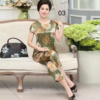 BỘ QUẦN ÁO LỤA TRUNG NIÊN