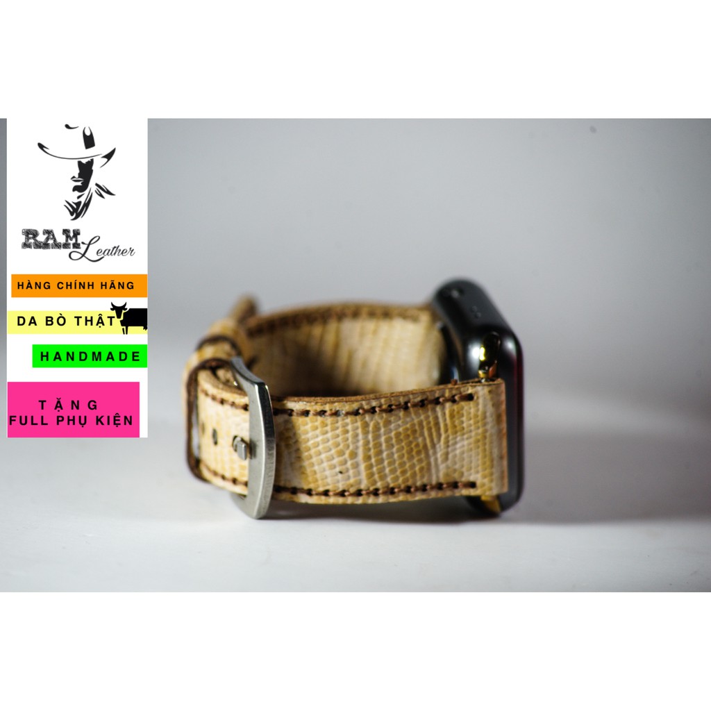 Dây đồng hồ da bò thật cao cấp RAM Leather classic 1926 - tặng khóa chốt và cây thay dây
