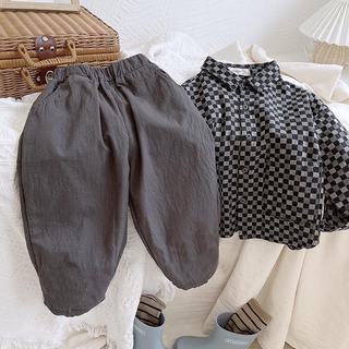 Quần dài cotton vải lanh dáng mỏng chống muỗi thời trang dành cho cả bé trai và bé gái