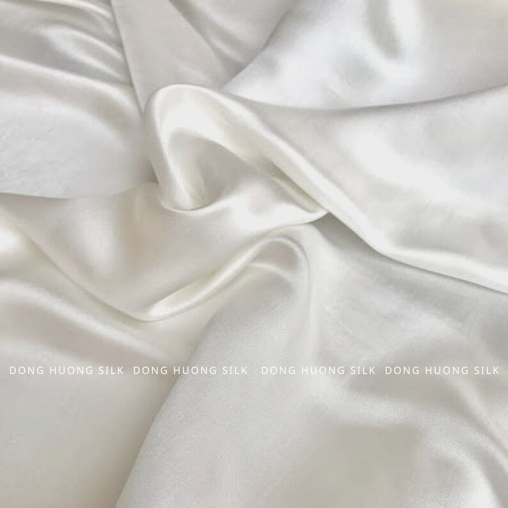 Vải Lụa Hà Đông Satin Trơn may áo dài Màu Trắng Ngọc Trai LTS33 - mát, mềm, tôn dáng, quý phái, sang trọng