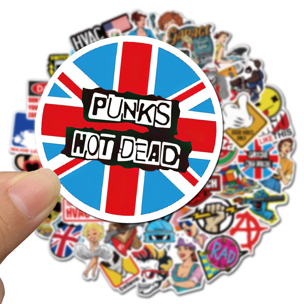 Bộ 50 Miếng Dán Vinyl Chống Thấm Nước Họa Tiết Graffiti Hoạt Hình Dễ Thương