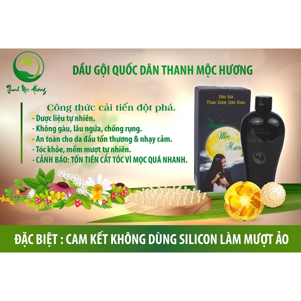 [CHÍNH HÃNG] DẦU GỘI THẢO DƯỢC DÂN GIAN THANH MỘC HƯƠNG SẠCH GÀU, MƯỢT TÓC, NHANH MỌC TÓC