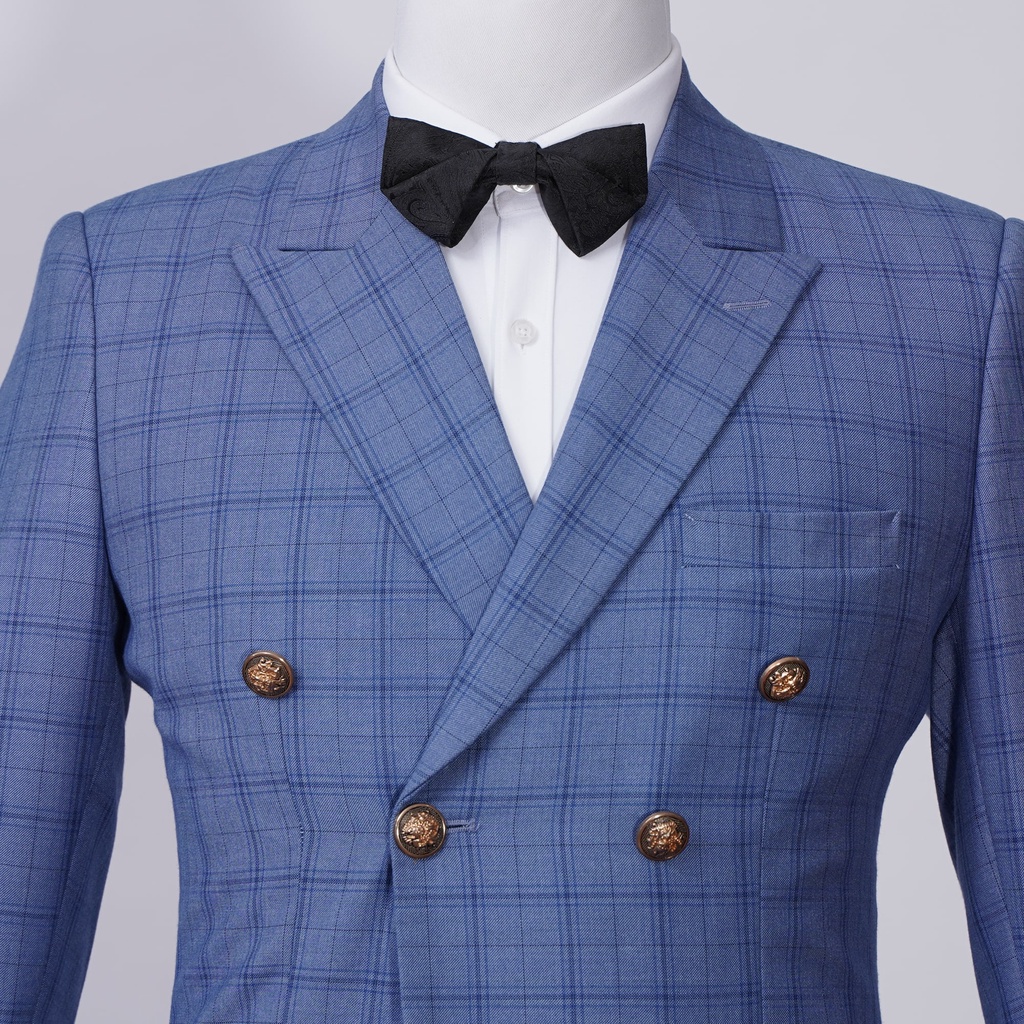 Bộ vest nam The Suits House kẻ ô xanh sáng
