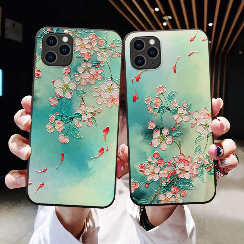 Compatible for Oppo A98 A38 A58 A78 A17 A17K A77S A57 2022 A16K A96 A76 A55 A95 A16 A74 A54 A15S A53 A93 A94 A5 A9 2020 A91 A31 A92 A52 A12 A3S A5S A7 A71 A1K Ốp điện thoại tpu họa tiết hoa cho