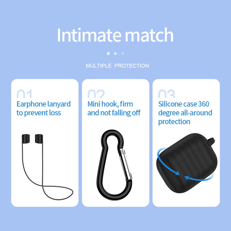 Vỏ bọc bảo vệ hộp sạc tai nghe bluetooth HOCO. WB20 bằng silicone mềm kèm móc khóa thích hợp cho Airpods Pro TWS