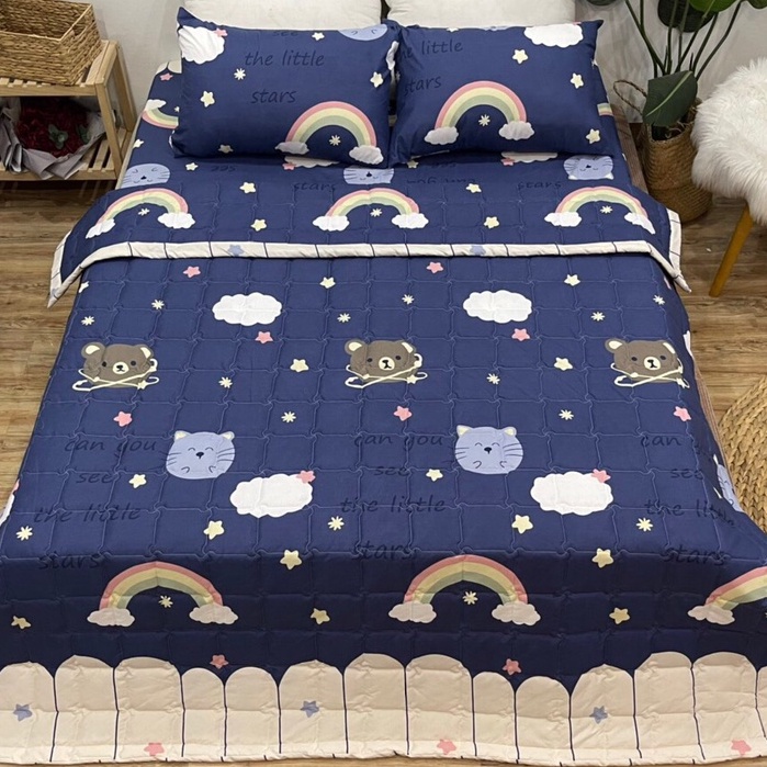 Set 5 món Bộ chăn hè ga gối 1m2,1m4,1m5,1m6,1m8,2m kèm vỏ gối ôm cùng mẫu