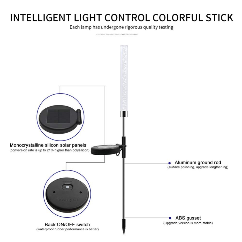 1/2 Đèn Năng Lượng Mặt Trời Chống Thấm Nước Màu Sắc RGB