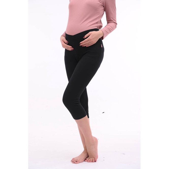 [Mã BMINC50 giảm 10% đơn 99K] Quần legging dài qua gối cạp chéo, chất cotton co giãn - Thời trang đầm bầu cao cấp HONEY