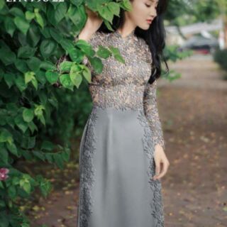 Vải áo dài giả ren