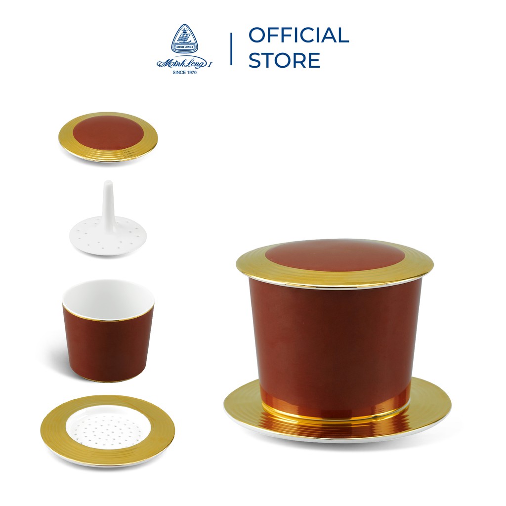 Bộ phin cà phê Minh Long - Camellia - Màu cà phê