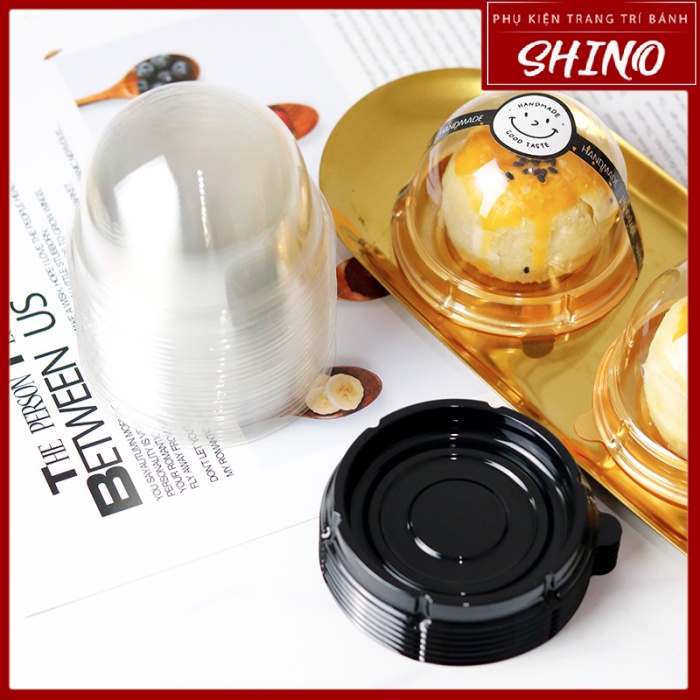 Bộ 50 Hộp / Khay và Nắp Tròn Đựng Bánh Nướng/ Bánh Trung Thu 60 - 80g
