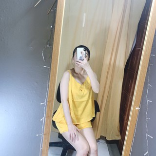 Đồ bộ nữ mặc nhà 2 dây lụa satin