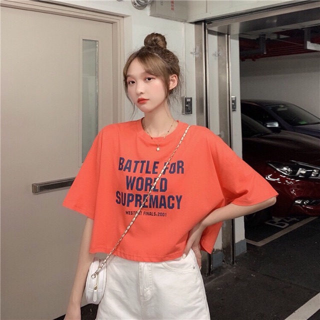 Áo Ulzzang FREESHIP Áo Croptop Form Rộng Ulzzang [áo croptop