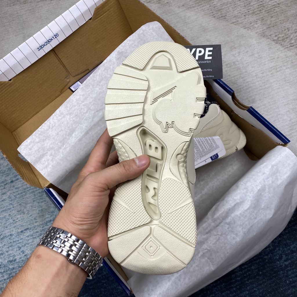 Giày sneaker MLB Chunky Mono Heel New York Yankees (Trắng chữ đen) - Hype Sneaker | Bản 1:1