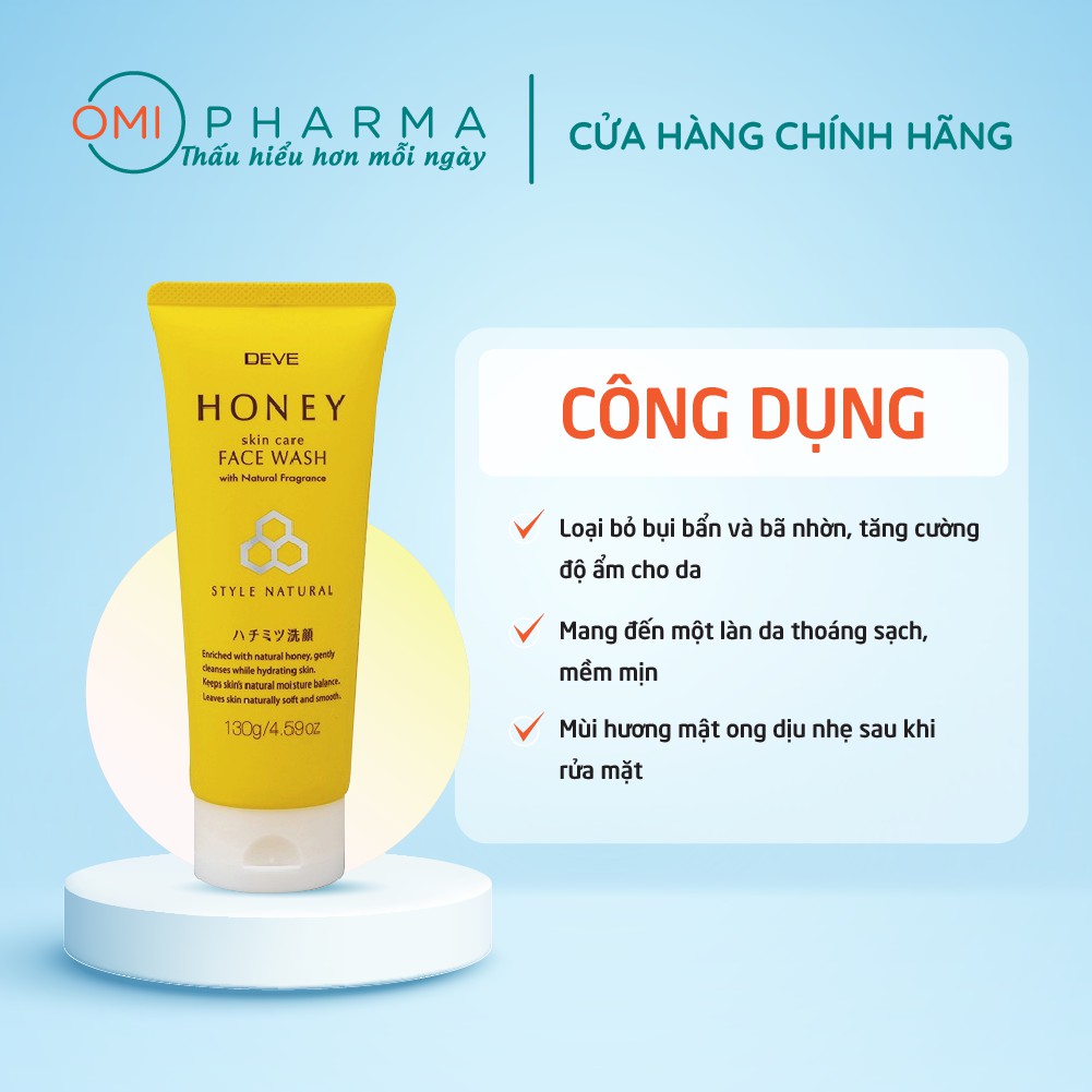 Sữa Rửa Mặt Chiết Xuất Mật Ong Deve Honey Face Wash (130g)