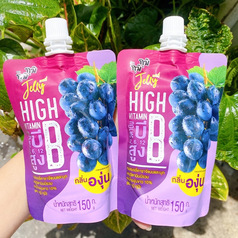 Nước Thạch Vitamin B-C Jelly Gumi Gumi Vị Vải Và Nho-Gói 150g